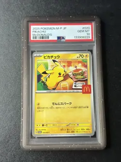 PSA 10 McDonald's Pikachu Promo 020/M-P Japanese Pokemon Card "Burgerchu" - Image 1