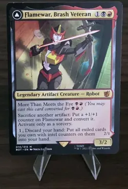 MTG Flamewar, Brash Veteran Universes Beyond: Transformers Regular Free Ship - Image 1