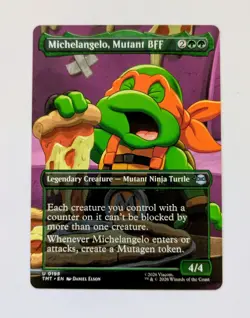 Michelangelo, Mutant BFF (Foil) 0198 Showcase | TMNT MTG | Near Mint - Image 2