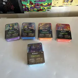 NEW Magic The Gathering TEENAGE MUTANT NINJA TURTLES TMNT Tins SET MTG Lot Of 5 - Image 1