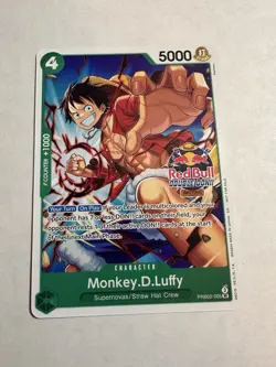 Monkey.D.Luffy PRB02-005 NM Red Bull One Piece Card - Image 1