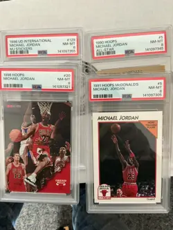 Lot of (4) Assorted Michael Jordan Slabbed Graded cards PSA 8 - Image 1