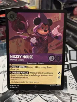 Disney Lorcana Mickey Mouse Wayward Sorcerer Foil Card 51/204 English - Image 1