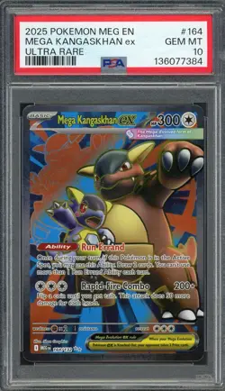 PSA 10 Mega Kangaskhan ex (Full Art) Mega Evolution 164/132 Pokemon Card B22 - Image 1