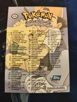 Pokemon 1999 Topps Mewtwo Strikes Back Movie Blue card set 1-59 w/ checklist - Image 5