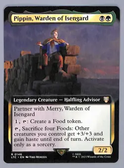 Pippin, Warden of Isengard - Extended Art - 146 - Commander: LOTR (LTC) MTG - Image 1