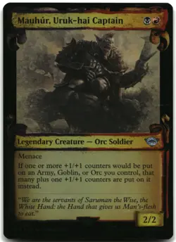 MTG Mauhur, Uruk-hai Captain Showcase Scrolls FOIL U Universe Beyond LOTR 665 LP - Image 1