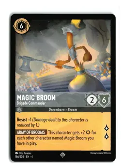 MAGIC BROOM BRIGADE COMMANDER 186/204 SUPER RARE DISNEY LORCANA NM - Image 1