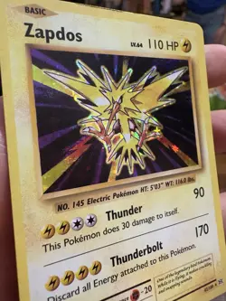 Pokemon TCG Zapdos Base Set Holo Unlimited Rare Card 16/102 LP Condition - Image 5