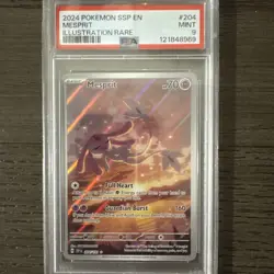 Pokemon TCG Mesprit Card 204/191 Surging Sparks Illustration, Rare, PSA 9 - Image 1