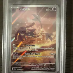 Pokemon TCG Mesprit Card 204/191 Surging Sparks Illustration, Rare, PSA 9 - Image 3