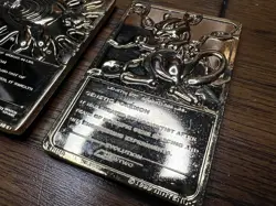 Burger King Pokemon (x2) Gold Metal Cards, Mewtwo, Poliwhirl 1999 - Image 4