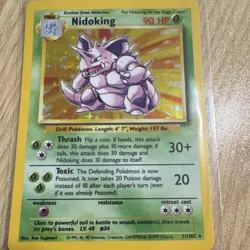 1999 Pokemon Nidoking Holo Rare 90 HP Base Set Card 11/102 Vintage WOTC - Image 2