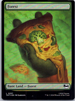 Forest L 0257 FOIL Pizza Land Full Art TMNT Teenage Mutant Ninja Turtles MTG NM - Image 1