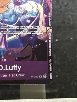 One Piece Monkey D. Luffy P-099 Promo Pack Four Emperors Card - Image 2