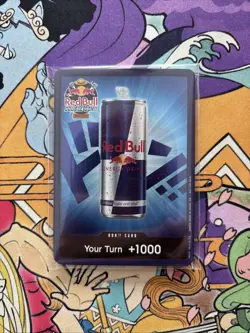 SEALED LUFFY RED BULL X ONE PIECE PRB02-005 PROMOTION CARD AND DOUBLE DON SET - Image 2