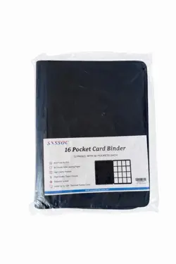 16 Pocket Trading Card Binder Zippered 1024 Capacity Black NEW Sealed - Image 1