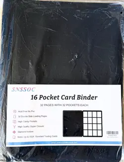 16 Pocket Trading Card Binder Zippered 1024 Capacity Black NEW Sealed - Image 3