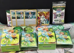 x2 - Pokemon Professor's Research swsh152 Promo Card / Juniper Deck Box Sleeves - Image 1