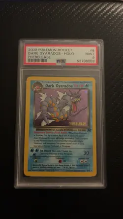 Pokemon Dark Gyarados Prerelease Holo Card 8/82 PSA 9 - Image 1