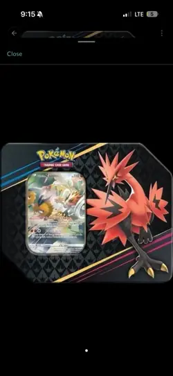 Pokemon Zapdos Collectible Tin with Promo Card for Pokemon TCG - Image 1