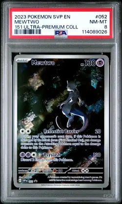 2023 POKEMON SVP EN-SV BLACK STAR PROMO 151 ULTRA-PREM COLL #052 MEWTWO PSA 8 - Image 1