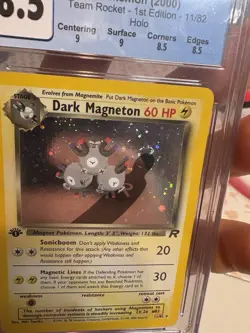 Pokemon 1st Ed Team Rocket Dark Magneton Holo 11/82 - CGC 8.5 *SWIRL* Sub Grades - Image 3