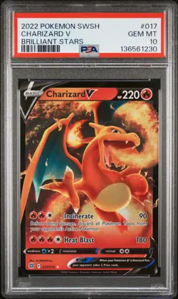 Pokemon Brilliant Stars Charizard V 017 PSA 10 - Image 1