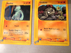 MACHOP 117/165,and GEODUDE 110/165 , (EXPEDITION SET) non-holo .(2002) - Image 1