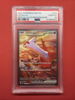 2024 POKEMON SSP EN-SURGING SPARKS SPECIAL ILLUSTRATION RARE LATIAS EX PSA 10 - Image 1