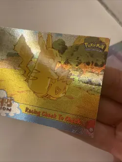 Pokemon Tv Animation Edition Topps #48 Racing Cheek To Cheek FOIL BLACK LABEL - Image 3