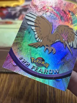 1999 Topps Pokemon TV #22 Fearow Rainbow Foil Blue Logo B - Image 2