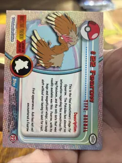1999 Topps Pokemon TV #22 Fearow Rainbow Foil Blue Logo B - Image 4