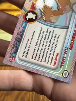 1999 Topps Pokemon TV #22 Fearow Rainbow Foil Blue Logo B - Image 5