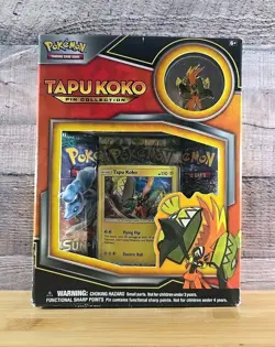 Pokemon TCG: Tapu Koko Pin Collection Box - Brand New Factory Sealed - Fast Ship - Image 1