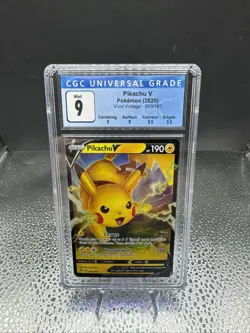 Pikachu V Pokemon TCG 2020 Vivid Voltage 043/185 CGC 9 - Image 1