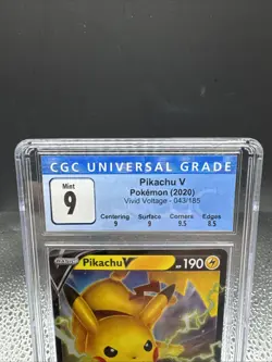 Pikachu V Pokemon TCG 2020 Vivid Voltage 043/185 CGC 9 - Image 3