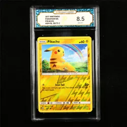 TQG 8.5 NM-MT+ 2017 Pokemon ENG Pikachu 28/73 C - Image 1
