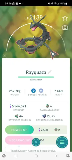 Pokemon Go Shiny Legendary Rayquaza - Image 1