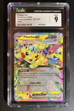 Pokemon Surging Sparks Pikachu Ex 57/191 CGC9 - Image 1
