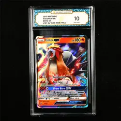 TQG 10 GEM MINT 2017 Pokemon ENG Entei GX 10/73 RARE HOLO - Image 1
