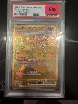 2025 POKEMON PRE EN-PRISMATIC EVOLUTIONS HYPER RARE #179 PIKACHU EX PSA 10 - Image 1