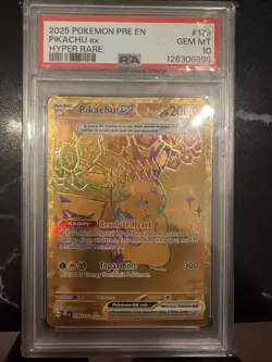 2025 POKEMON PRE EN-PRISMATIC EVOLUTIONS HYPER RARE #179 PIKACHU EX PSA 10 - Image 3