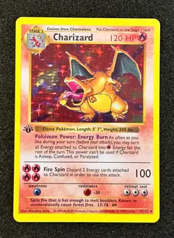 CUSTOM Pokemon Charizard 1st Edition Base Set 4/102 FAN MADE ART - Image 1