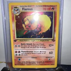 Pokemon TCG Flareon Jungle 3/64 Holo Unlimited Rare 1st Edition - Image 1