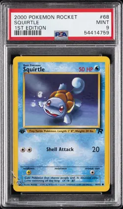2000 POKEMON ROCKET 1ST ED #68 SQUIRTLE PSA 9 - Image 1