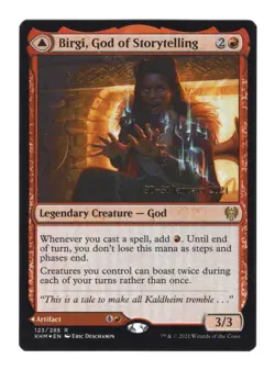 Birgi, God Of Storytelling Foil #123 Kaldheim NM English Promo Stamp - Image 1