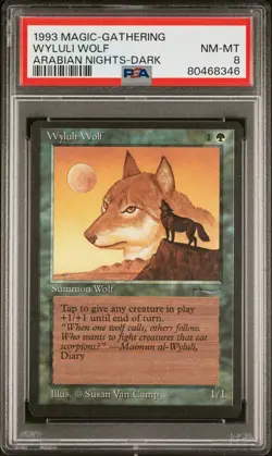 Wyluli Wolf (Dark) - Arabian Nights - MTG - NM to MINT. PSA 8. - Image 1