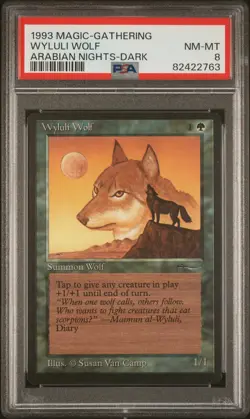 Wyluli Wolf (Dark) - Arabian Nights - MTG - NM to MINT. PSA 8. - Image 1