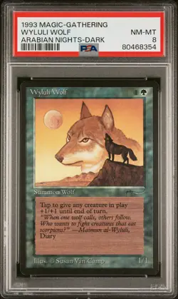 Wyluli Wolf (Dark) - Arabian Nights - MTG - NM to MINT. PSA 8. - Image 1